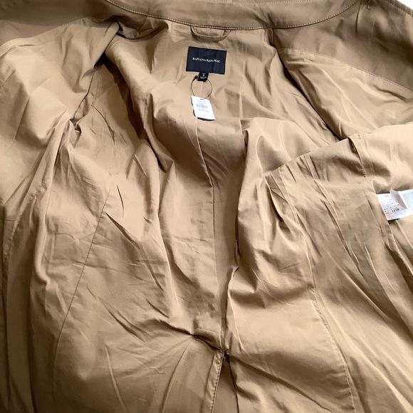 BANANA REPUBLIC Tan Voyage Safari Jacket Belted Size 8 Tall - Picture 15 of 16